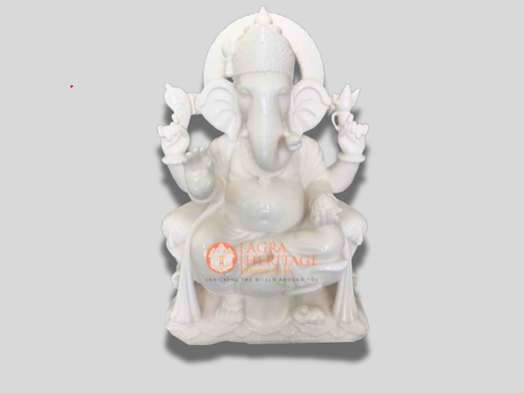 White Marble Ganpati Vinayak Ganesha Idol Statue